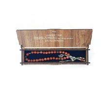 Özel Ahşap Kutulu Jasper Taşı Tesbih - Püsküllü Kiremit Doğal Taş