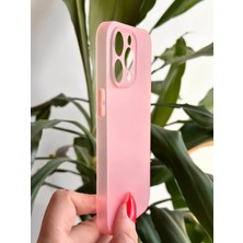 Qans Bilişim iPhone 13 Pro Ultra İnce Mat Pembe Silikon Kılıf