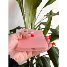 Qans Bilişim iPhone 13 Pro Ultra İnce Mat Pembe Silikon Kılıf