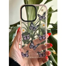 Qans Bilişim iPhone 13 Pro Hologramlı Ve Kelebek Desenli Silikon Kılıf