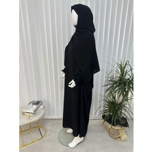 Şallı ,gipe Kol Elbise Takım Siyah Renk Jilbab,abaya,hijab ( Hac ve Umre Için Uygundur)