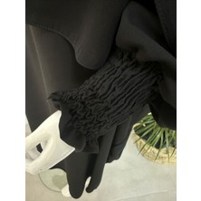 Şallı ,gipe Kol Elbise Takım Siyah Renk Jilbab,abaya,hijab ( Hac ve Umre Için Uygundur)