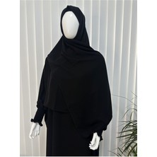 Şallı ,gipe Kol Elbise Takım Siyah Renk Jilbab,abaya,hijab ( Hac ve Umre Için Uygundur)