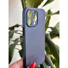 Qans Bilişim iPhone 13 Pro Ultra İnce Mat Lacivert Silikon Kılıf