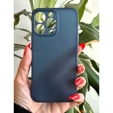 Qans Bilişim iPhone 13 Pro Ultra İnce Mat Lacivert Silikon Kılıf