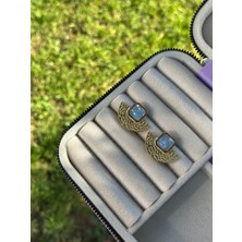 Queen Accessory Mavi Mineli Küpe