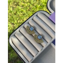 Queen Accessory Mavi Mineli Küpe