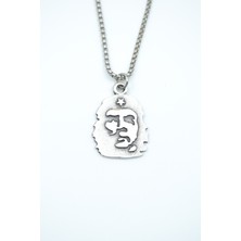 Che Guevara Kolye Gümüş Kaplama Örme Zincir Kolye