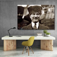 Mustafa Kemal Atatürk Siyah Beyaz Tablo Cam Tablo Modeli Hd Dijital Baskı Duvar Tablosu