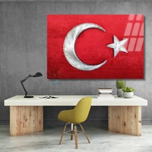 Türk Bayrağı Görseli Cam Tablo Ofis Ev Okul Tablo Tasarım Cam Tablo