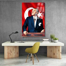 Atatürk ve Bayrak Cam Tablo Modeli Sınıf Tablosu Okul Ev Ofis Tablosu
