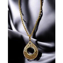 Polo Steel Afrodit Yarım Altın Çerçeveli Kolye (Altın Kaplama)