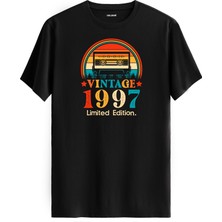 Colermi  Vintage T-Shirt Siyah - Mixtape 1997 - Doğum Günü Hediyesi
