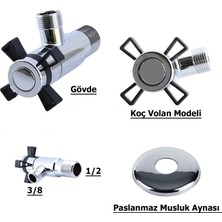 Krom Koç Taharet Musluğu Aç Kapa Ara Musluk Artı Volanlı
