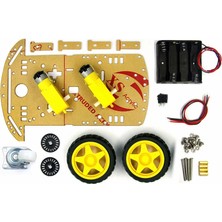 Robiz Demonte 2WD Akıllı Robot Araba Şasi Kiti  Dıy Pleksi Tekerlek Motor Çizgi Izleyen Engelden Kaçma