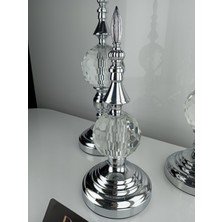 Kristal 3lü Metal Dekoratif Obje Biblo Süs Eşya Salon Aksesuar Tv Sehpa Masa Konsol Ofis Salon Dekor
