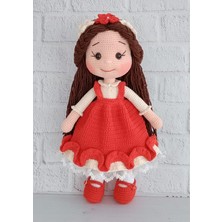 Oyuncak Park Kırmızı Merve Bebek Amigurumi Organik Oyuncak