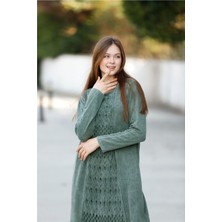 Fibula Butik Etnik Bohem ve Otantik Tarz Bisiklet Yaka Antik Yıkama %yüz Pamuk Standart Beden Triko Elbise