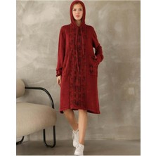 Fibula Butik Etnik Bohem ve Otantik Tarz Kapşonlu Antik Yıkama % Yüz Pamuk Standart Beden Triko Elbise