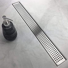 Purvex Home Paslanmaz Duş Kanalı Plastik Gövde 304 Paslanmaz Izgara Kare Delme 60  cm Yer Süzgeci