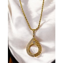 Polo Steel Bennu Yarım Altın Çerçeveli Kolye (Altın Kaplama)