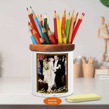 Asilmeydan Mustafa Kemal Atatürk ve Eşi Ahşap Seramik Kalemlik - 14 (1)