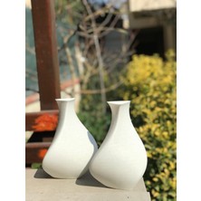 3D Yazıcı ile Üretilmiş Mermer Desenli Estetik Vazo (Boyut: 13X13X20 Cm)