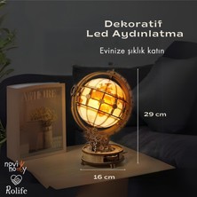 Novi Hobby Minyatür Dünya Küresi| Ahşap Dünya Küresi Maketi | 3D Puzzle