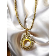 Geb Çeyrek Altın Çerçeveli Kolye (Altın Kaplama)