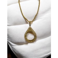 Polo Steel Helena Tam Altın Çerçeveli Kolye (Altın Kaplama)