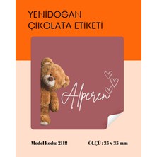 Yenidoğan Çikolata Etiketi 3,5 x 3,5 cm 70 Adet - BS2118