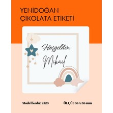 Yenidoğan Çikolata Etiketi 3,5 x 3,5 cm 70 Adet - BS2123