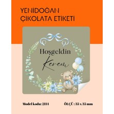 Yenidoğan Çikolata Etiketi 3,5 x 3,5 cm 70 Adet - BS2114