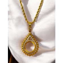 Heqet Çeyrek Altın Çerçeveli Kolye (Altın Kaplama)