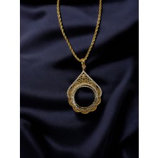 Polo Steel Hera Tam Altın Çerçeveli Kolye (Altın Kaplama)