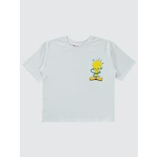 Tweety Kız Çocuk Tişört 10-13 Yaş Beyaz