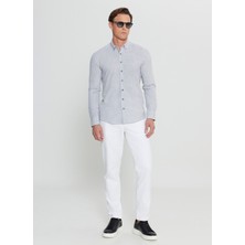 Altınyıldız Classics Slim Fit Düğmeli Yaka Antrasit Erkek Gömlek ACE020252168_ATR