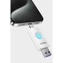 Yesido 10.000mAh Dijital Powerbank 16GB Flash Bellek Airpods Kulaklık 12W Hızlı Şarj Aleti Kablo 5in1 Set