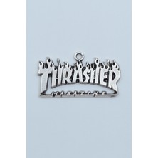 Bu Farklı Thrasher Magazine Kolye Ucu - Antik Gümüş Kaplama - Kod:215