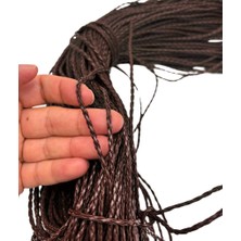 Çanta Aksesuar Deri Tüp Örgü 3 mm 1 Metre Koyu Kahve  renk