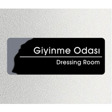 Zafrak Reklam Ofis Oda Kapı İsimliği Yönlendirme Tabelası 26X10 cm Antrasit - Ceviz - Klinik Psikolog