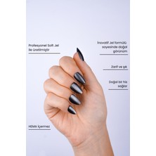 Dippnails Midnight Cat Eye Jel Takma Tırnak Tekrar Kullanılabilir Badem Manikür Seti 30 Adet