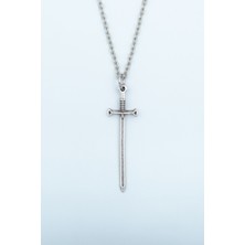 Kılıç Gümüş Kaplama Düz Zincir Kolye