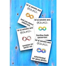 Hediye Kombini  12 Adet "iyi Ki Tanıdım Seni Çünkü" Sevgiliye Güzel Sözlü Kartlar Yıldönümü Hediye Kartı İTSÇ01A