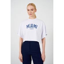 Miami Baskılı Kısa Süprem T-Shirt