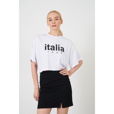 Italia Baskılı Kısa Süprem T-Shirt
