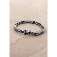 Hasır Elişi 20 cm Gümüş Erkek Bileklik 4779