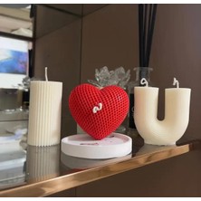 I Love You Yazılı Dekoratif Mum Seti Doğal Soya Wax Mumdan