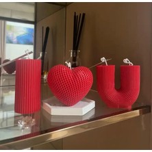 I Love You Yazılı Dekoratif Mum Seti Doğal Soya Wax Mumdan