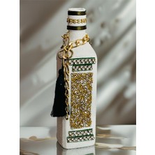 Glitter Püsküllü   Handmade  Şişe  Şamdan